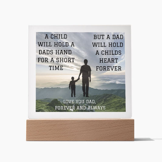 Dad Gift | A Fathers True Love, From Son, Acrylic Plaque With LED Light Option, Fathers Day, Birthday