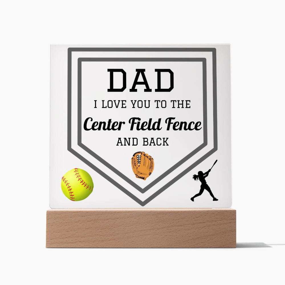 Dad Gift | Softball Dad, Sports Dad, Acrylic Plaque, Color changing LED Option, Fathers Day, Birthday