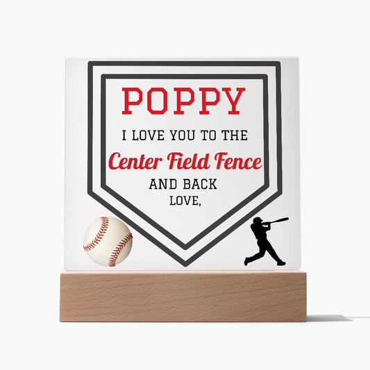 Gift For Poppy | Personalized Sign Off, Acrylic With LED Option, Fathers Day