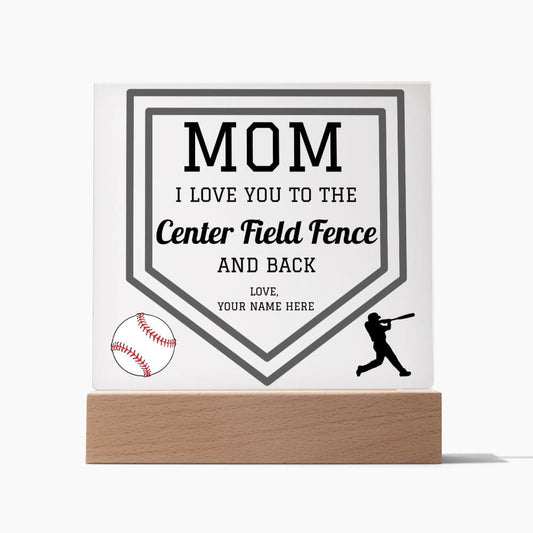 Mom Gift | Baseball Mom, Personalized, Sports Mom, Color Changing LED Acrylic Plaque, Mothers Day, Birthday, Just Because