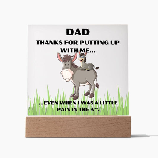 Gift For Dad | Humor, Funny, Acrylic Plaque With Color Changing Light Up Option, Fathers Day, Birthday