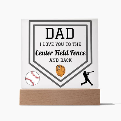 Dad Gift | Baseball Dad, Sports Dad, Optional Color Changing LED Acrylic Plaque, Fathers Day, Birthday, Just Because