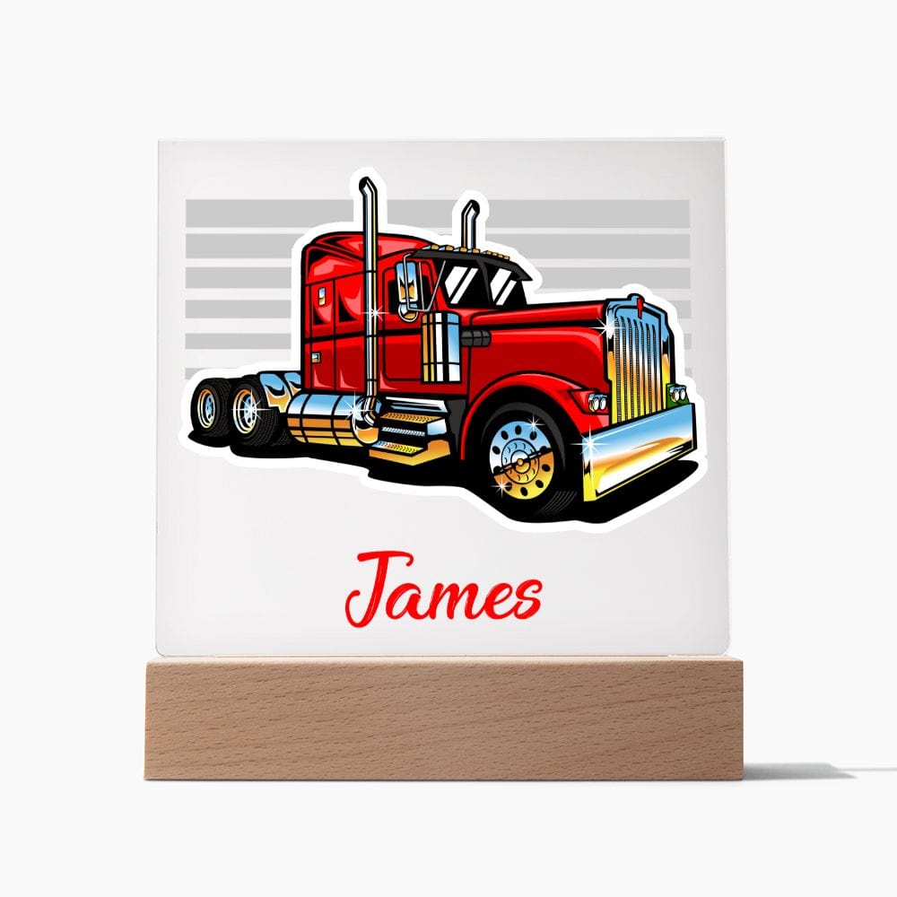 Night Lights | Semi Truck Custom Name Acrylics With Color Changing Light Up Option, Kids Room, Nursery, Baby Shower Gift, Birthday