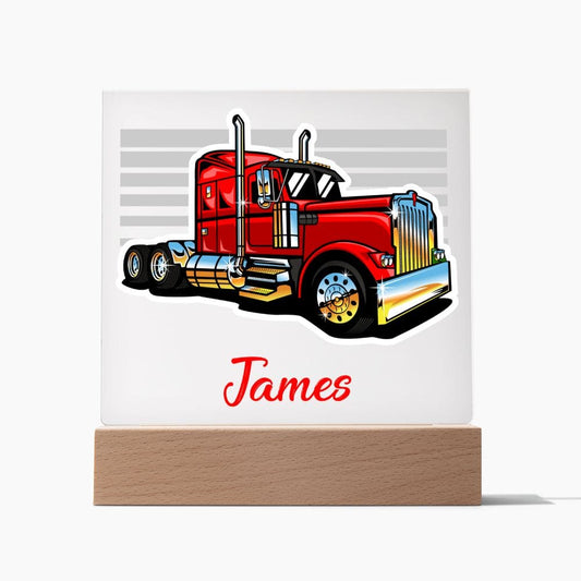 Night Lights | Semi Truck Custom Name Acrylics With Color Changing Light Up Option, Kids Room, Nursery, Baby Shower Gift, Birthday