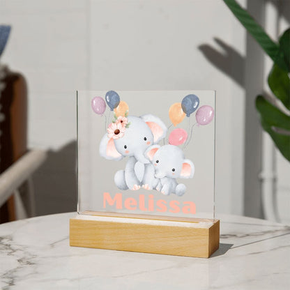 Night Light | Kids Room, Nursery, Personalized Acrylic Plaque, LED light Up Option, Baby Shower, Childs Room, Birthday