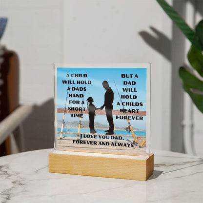 Gift For Dad | To A Fishing Dad, Acrylic With LED Option, Fathers Day, Birthday