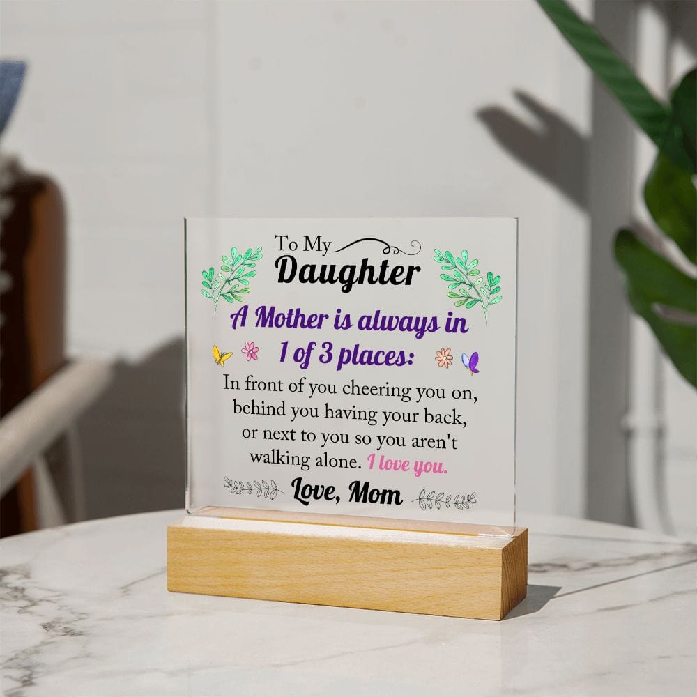 Gift To Daughter | From Mom, Light Up Coloring Changing Acrylic, Graduation, Birthday, Cheer Her Up