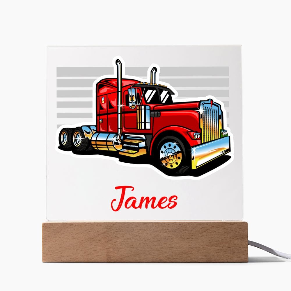 Night Lights | Semi Truck Custom Name Acrylics With Color Changing Light Up Option, Kids Room, Nursery, Baby Shower Gift, Birthday