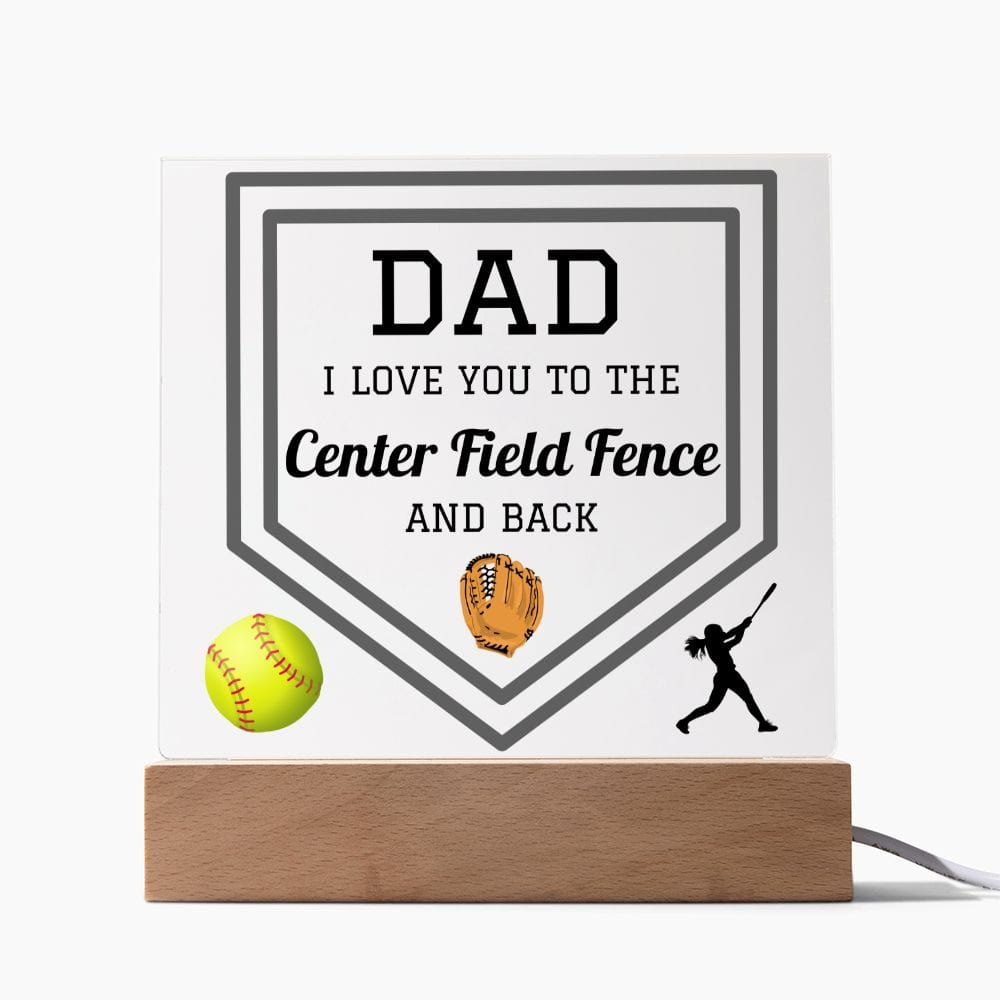 Dad Gift | Softball Dad, Sports Dad, Acrylic Plaque, Color changing LED Option, Fathers Day, Birthday