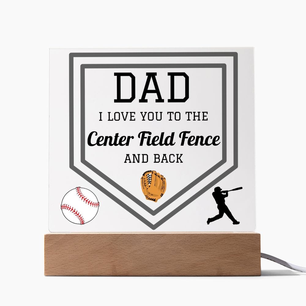 Dad Gift | Baseball Dad, Sports Dad, Optional Color Changing LED Acrylic Plaque, Fathers Day, Birthday, Just Because