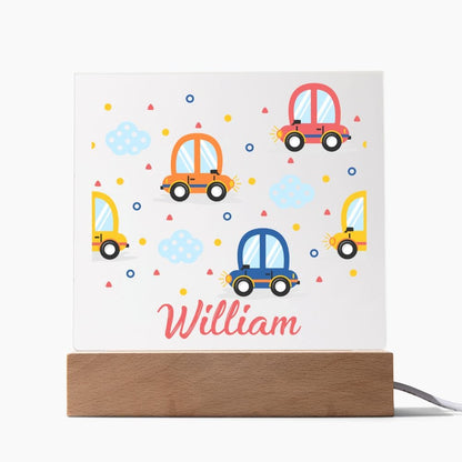 Night Lights | Fun Trucks Custom Name Acrylics With Color Changing Light Up Option, Kids Room, Nursery, Baby Shower Gift, Birthday