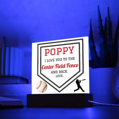 Gift For Poppy | Personalized Sign Off, Acrylic With LED Option, Fathers Day