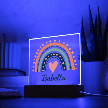 Night Lights | Rainbow Custom Name Acrylics With Color Changing Light Up Option, Kids Room, Nursery, Baby Shower Gift, Birthday