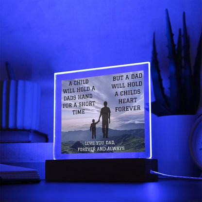 Dad Gift | A Fathers True Love, From Son, Acrylic Plaque With LED Light Option, Fathers Day, Birthday