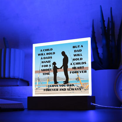 Gift For Dad | To A Fishing Dad, Acrylic With LED Option, Fathers Day, Birthday