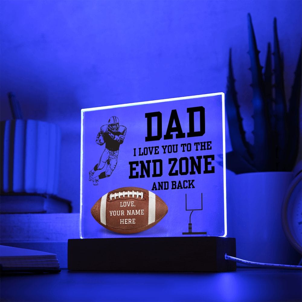 Dad Gift | Football Fan Dad, Personalized Name, Color Changing Light Up Option, fathers Day, Birthday