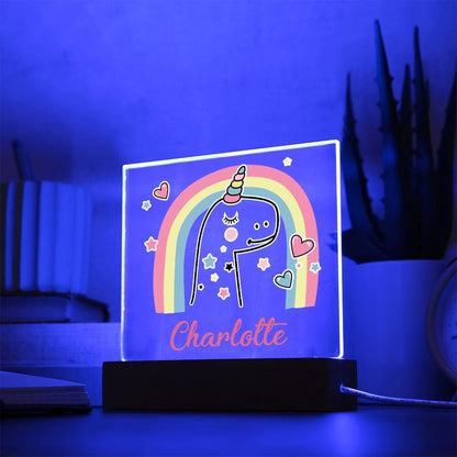 Night Lights | Dino Unicorn Custom Name Acrylics With Color Changing Light Up Option, Kids Room, Nursery, Baby Shower Gift, Birthday