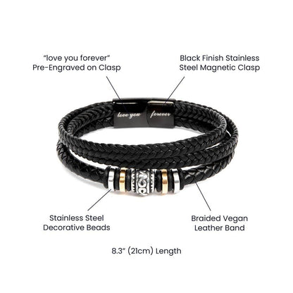 To My Husband Gift | From Wife, Soulmate, Forever Love, Beaded Vegan Leather Bracelet, Fathers Day, Birthday, Just Because