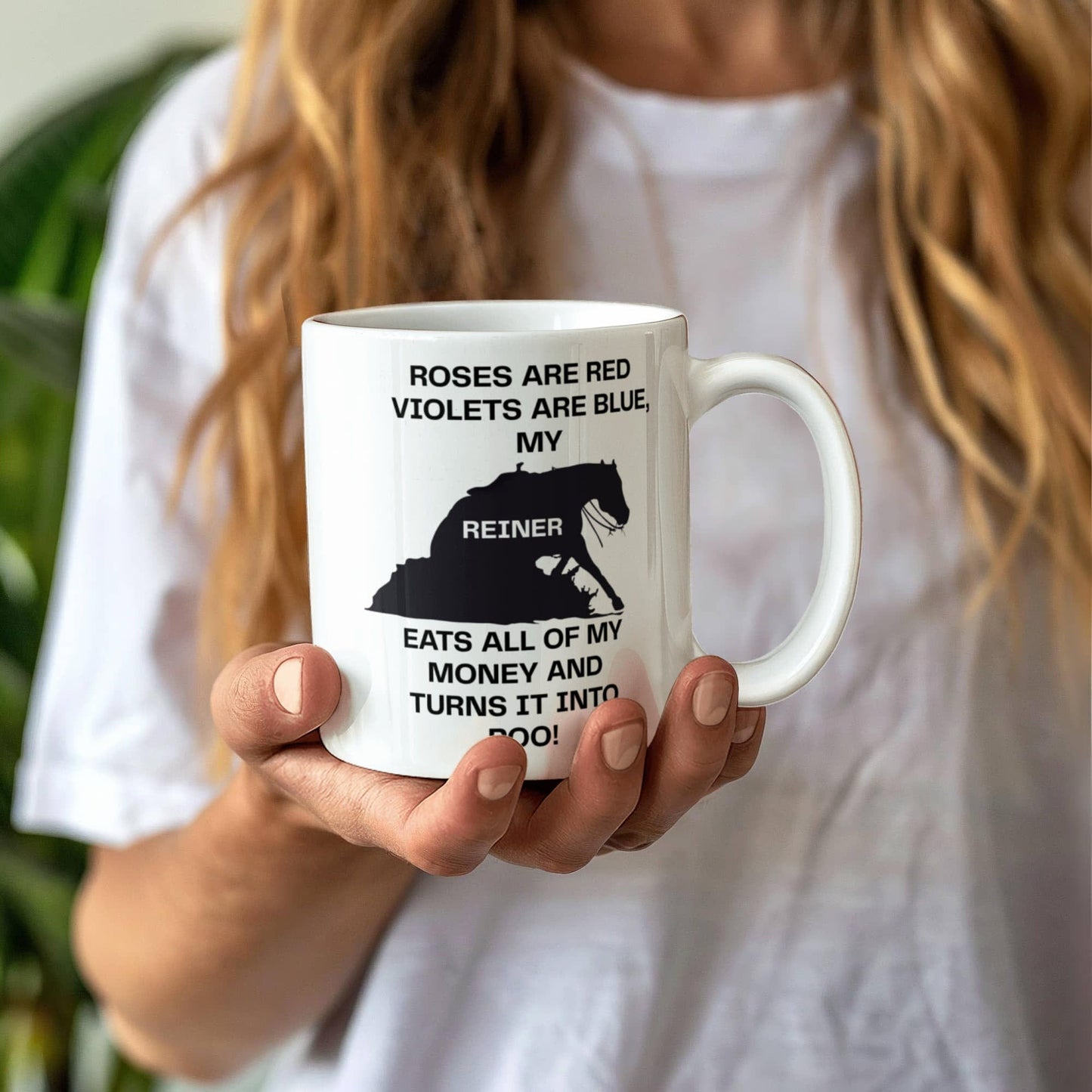 Rening horse mug, coffee mug, horse humor