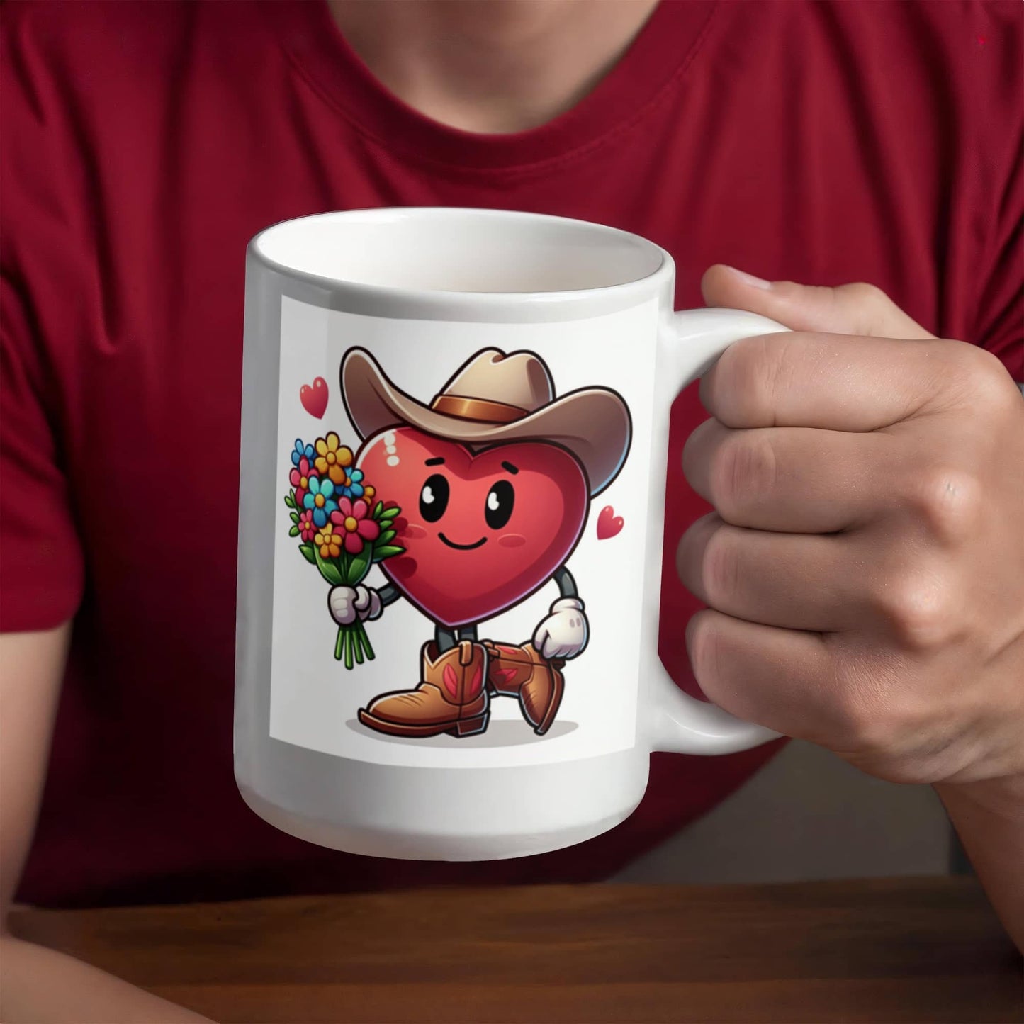 Cowboy Drink  Mug - funny, fun , Be Mine heart, rodeo, coffee, tea, valentines gift