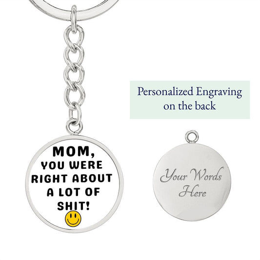 Mom Gift | Personalized Keychain, Smiley Face, Funny Mom Gift, Mothers Day, Birthday, Just Because