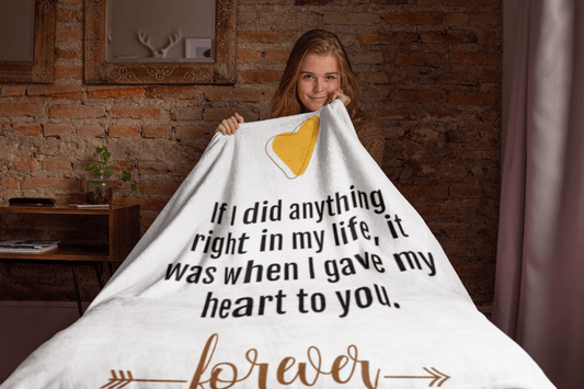Soulmate Gift | Velveteen Minky Throw Blanket, To Wife, Husband, Partner, Birthday, Anniversary, Just Because
