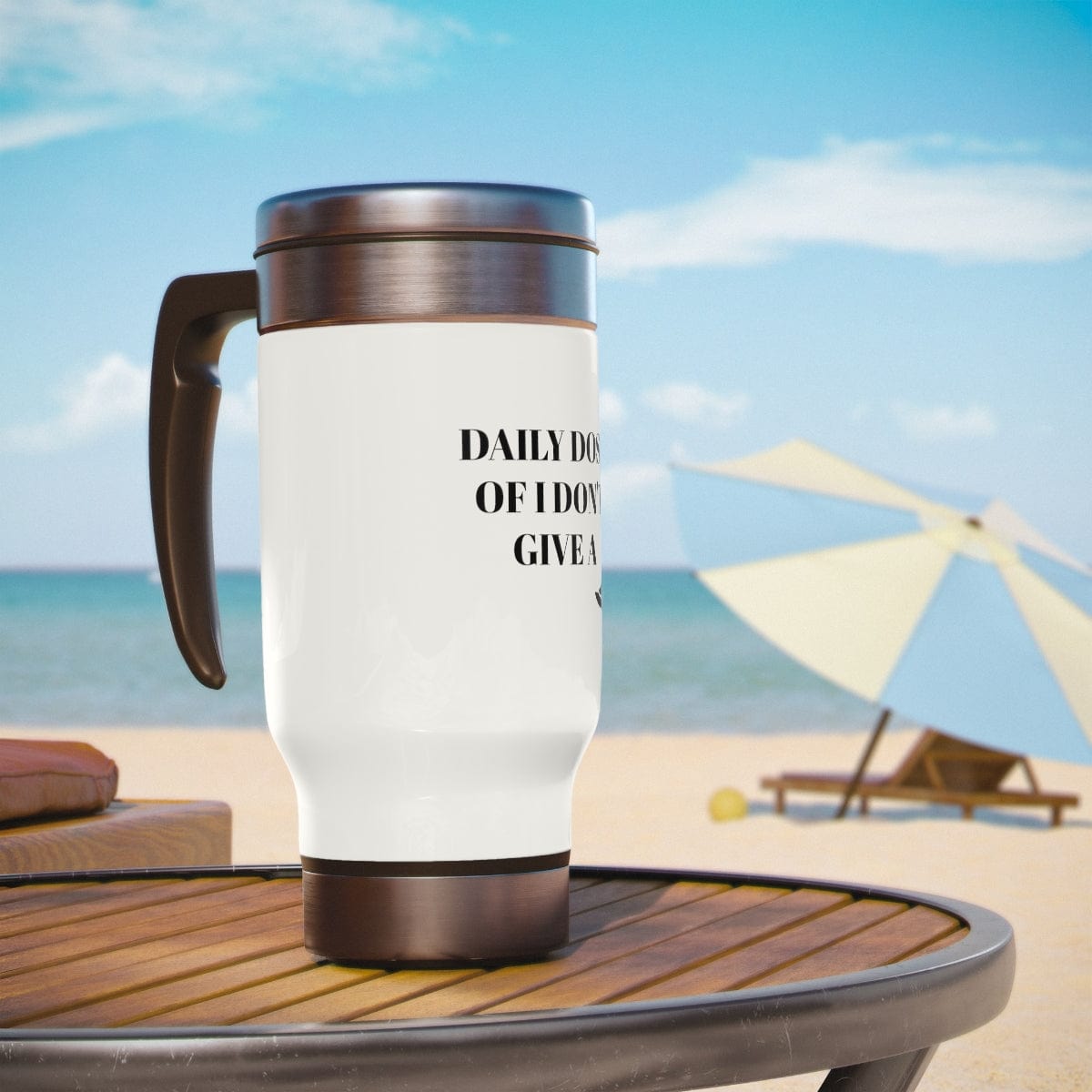 Travel Mug with Handle I don't give a duck fun gifts for hunter for him for her14oz Stainless Steel