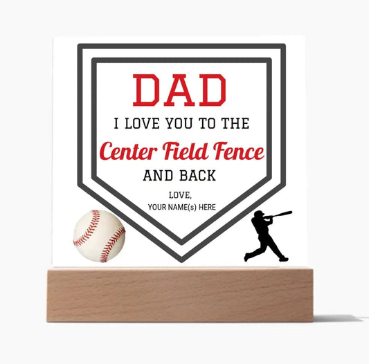 Gift For Dad | To Your Baseball Dad, Acrylic Plaque With LED Option, Fathers day, Birthday