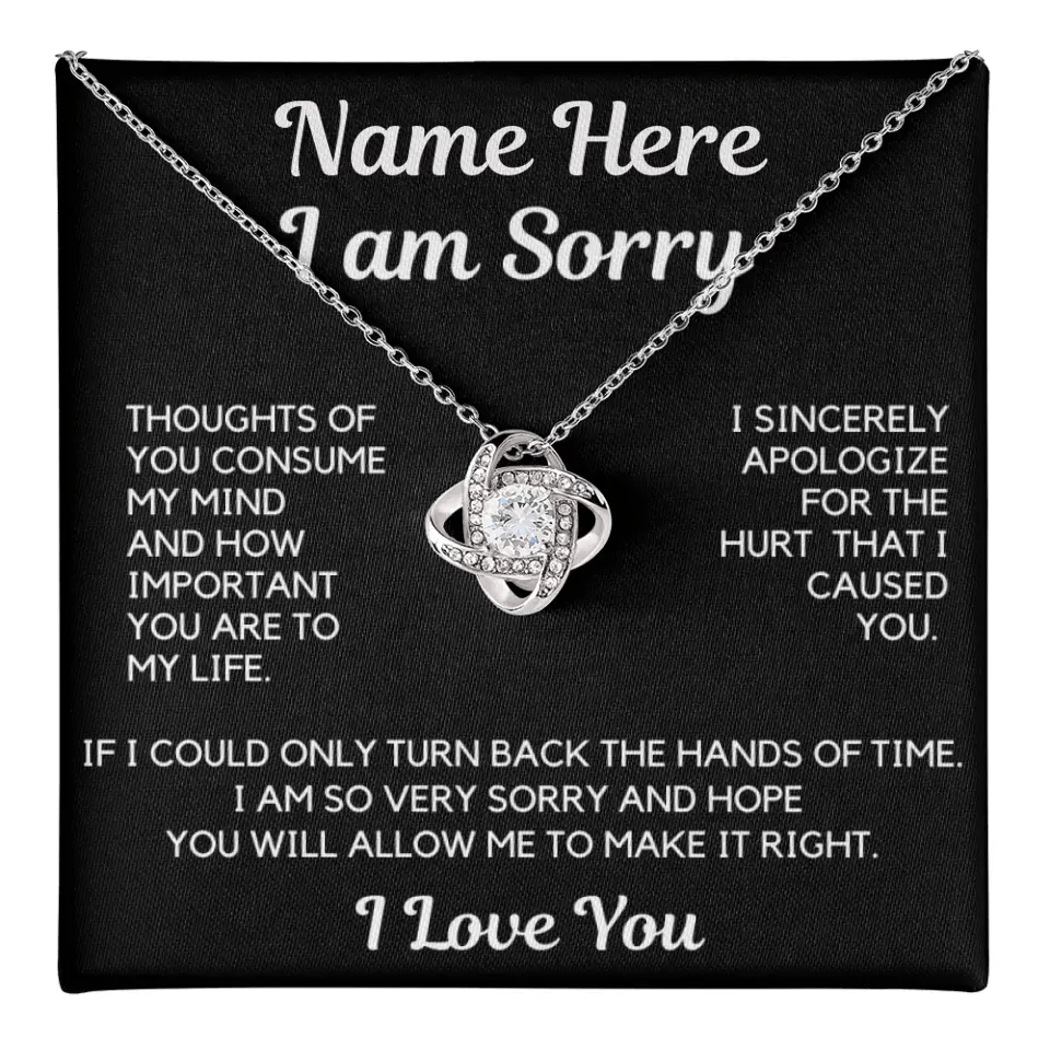 I am Sorry | Personalized Forgive Me Necklace, Gift For Girlfriend, Partner, Wife