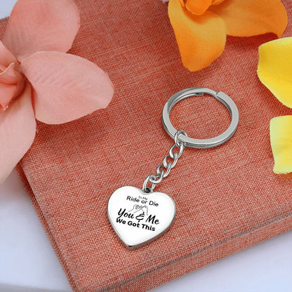 Key Chain Gift | Engraving Option, Personalized, Ride or Die, Best Friends, Daughter, Soulmate, Bridesmaid, Wife, Husband