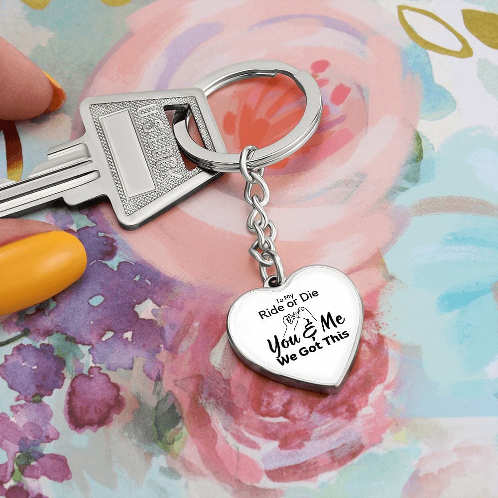 Key Chain Gift | Engraving Option, Personalized, Ride or Die, Best Friends, Daughter, Soulmate, Bridesmaid, Wife, Husband
