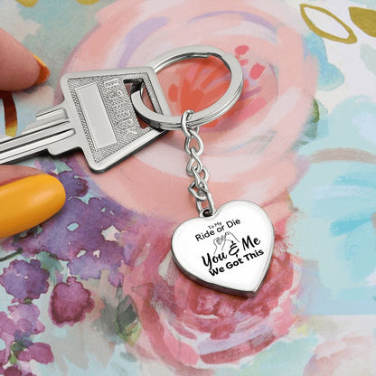 Key Chain Gift | Engraving Option, Personalized, Ride or Die, Best Friends, Daughter, Soulmate, Bridesmaid, Wife, Husband