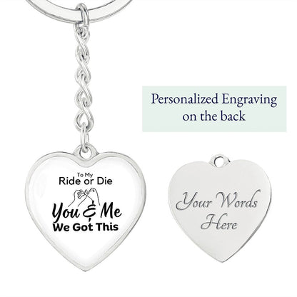 Key Chain Gift | Engraving Option, Personalized, Ride or Die, Best Friends, Daughter, Soulmate, Bridesmaid, Wife, Husband