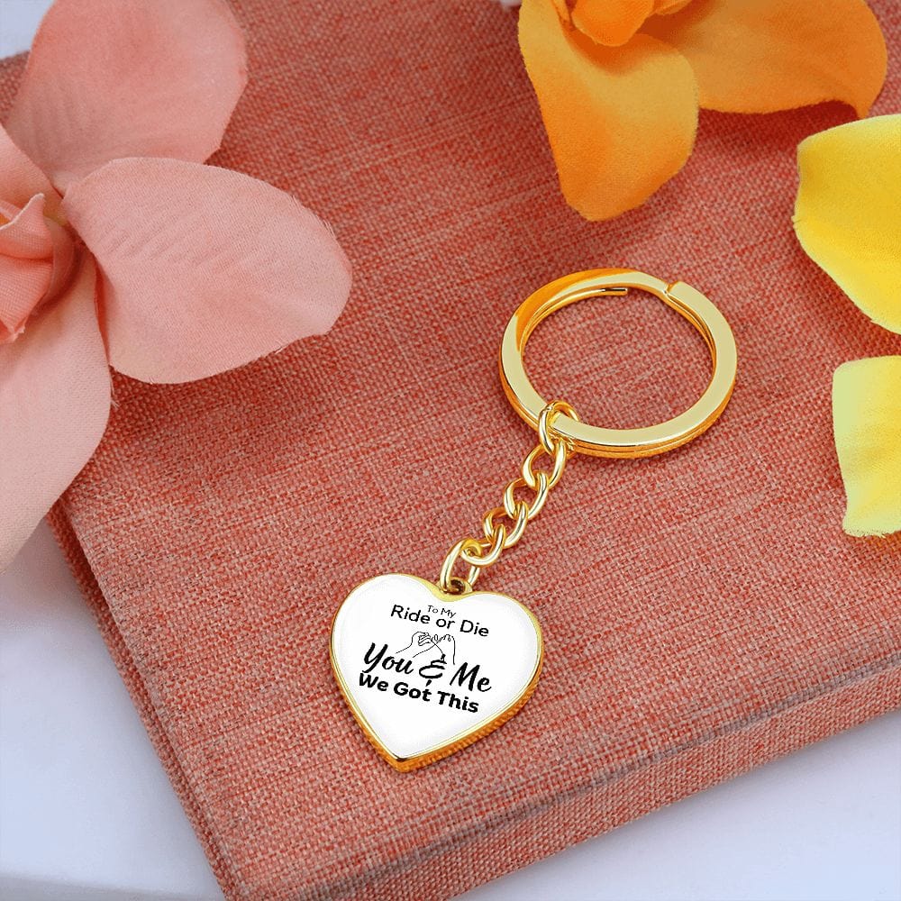Key Chain Gift | Engraving Option, Personalized, Ride or Die, Best Friends, Daughter, Soulmate, Bridesmaid, Wife, Husband