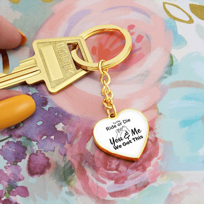 Key Chain Gift | Engraving Option, Personalized, Ride or Die, Best Friends, Daughter, Soulmate, Bridesmaid, Wife, Husband