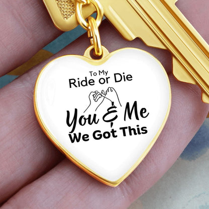 Key Chain Gift | Engraving Option, Personalized, Ride or Die, Best Friends, Daughter, Soulmate, Bridesmaid, Wife, Husband