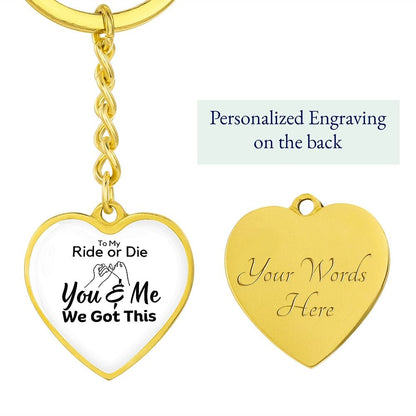 Key Chain Gift | Engraving Option, Personalized, Ride or Die, Best Friends, Daughter, Soulmate, Bridesmaid, Wife, Husband