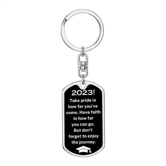 Keychain | Swivel Dog Tag To 2023 Grad, Graduation Gift, Congratulations