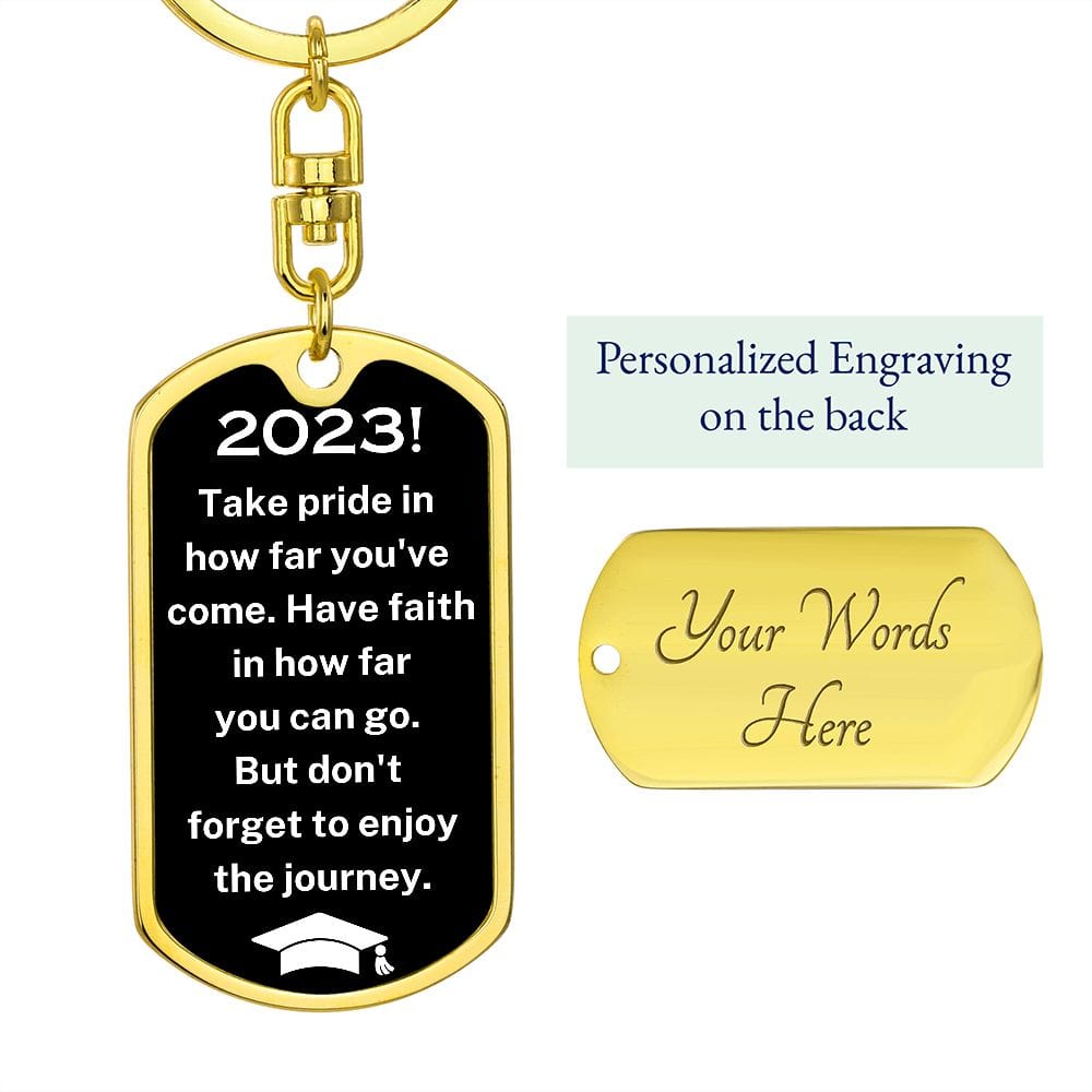 Keychain | Swivel Dog Tag To 2023 Grad, Graduation Gift, Congratulations