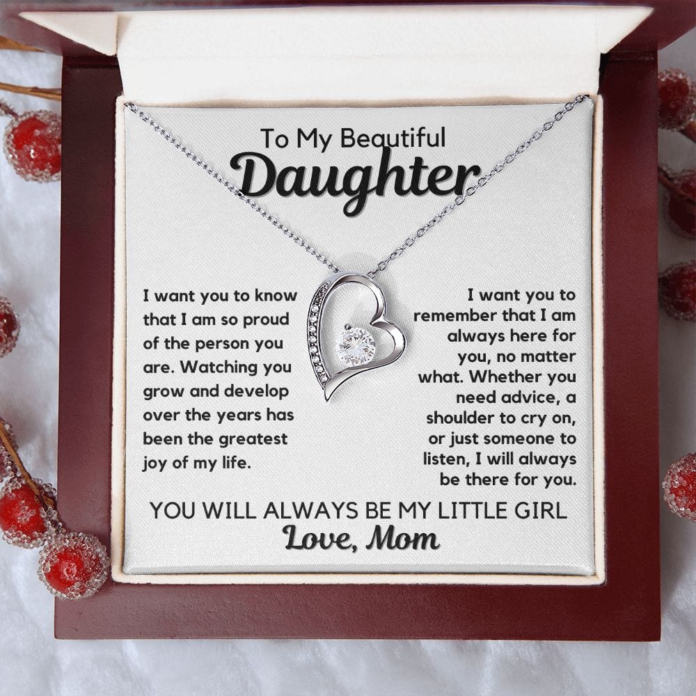 Daughter Gift | From Mom Heart Necklace Birthday, Graduation
