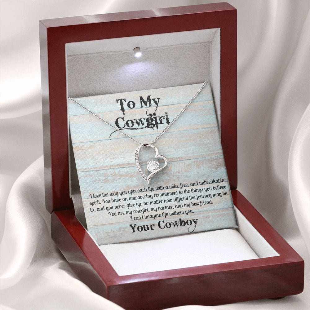Products Cowgirl Gift | Necklace to My Cowgirl. From Cowboy, To Soulmate, Partner, Best Friend, Birthday, Anniversary Gift