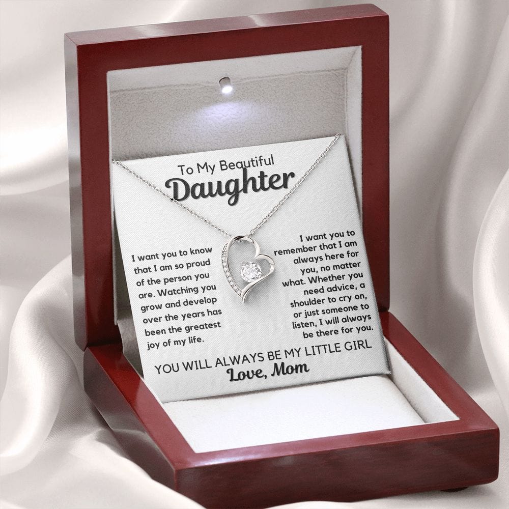 Daughter Gift | From Mom Heart Necklace Birthday, Graduation