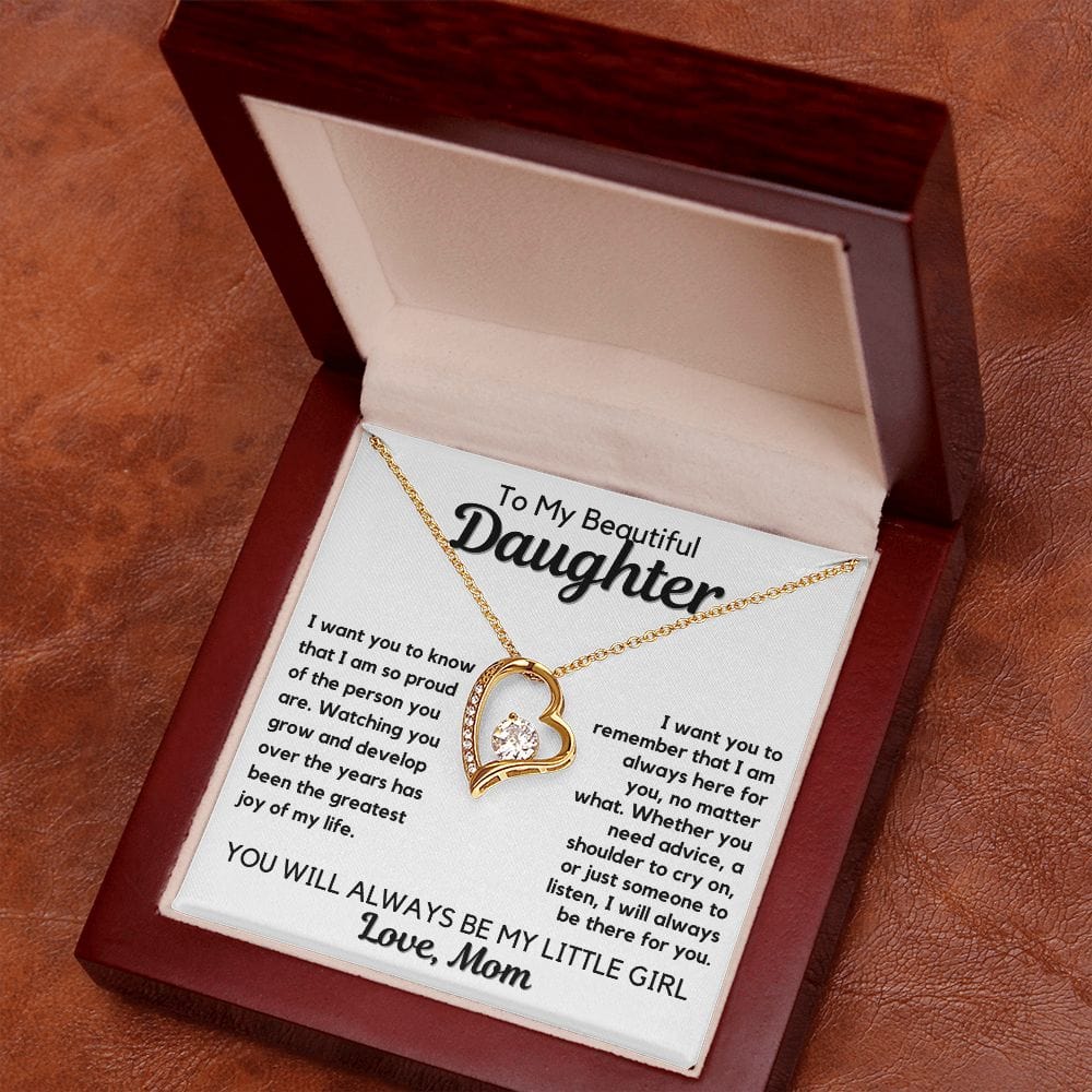 Daughter Gift | From Mom Heart Necklace Birthday, Graduation