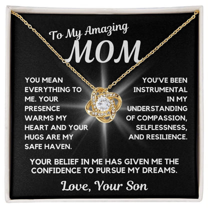 Gift For Mom | Pendant Necklace For My Mother, From Son, Mothers Day, Birthday, Just Becuse
