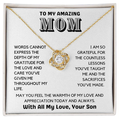 Gift To Mom | Necklace From Son, Son In Law, Bonus Son, Birthday, Mothers Day