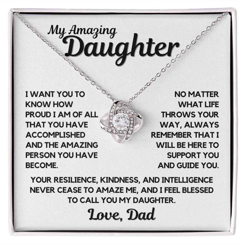 To Daughter | Amazing Necklace Gift To Daughter From Dad, Love Knot, Birthday, Graduation