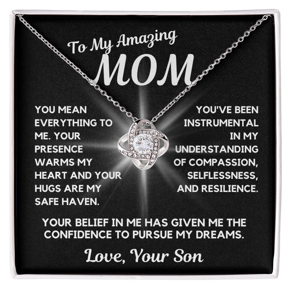 Gift For Mom | Pendant Necklace For My Mother, From Son, Mothers Day, Birthday, Just Becuse