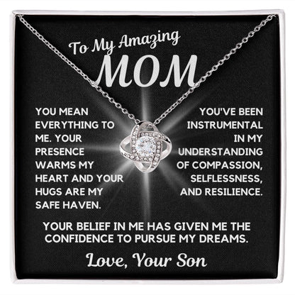 Gift For Mom | Pendant Necklace For My Mother, From Son, Mothers Day, Birthday, Just Becuse