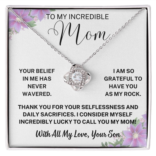 Gift To Mom | From Son Necklace, To My Incredible Mom, Mothers Day, Birthday, Just Because