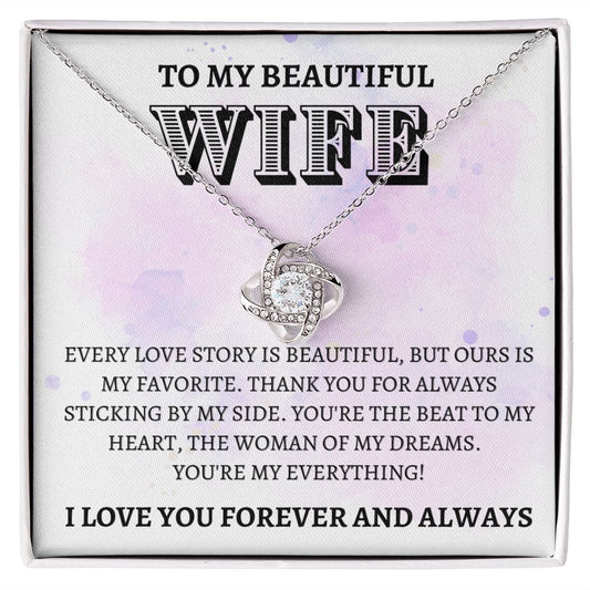 Wife Gift | To My Beautiful Wife, Soulmate, Partner, Necklace Gift